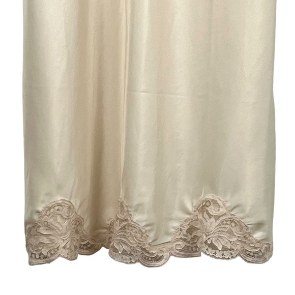 Vintage Wondermaid Non-Cling Beige Neutral Lace-Trimmed Slip Dress Size 42 - Picture 6 of 13